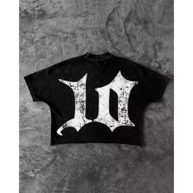 Y2K Clothing Men Women New Streetwear Clothing Harajuku Hip Hop Letter Character Graph Print T Shirt Gothic Cotton Short Sleeve