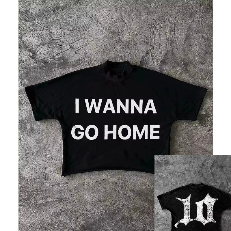 Y2K Clothing Men Women New Streetwear Clothing Harajuku Hip Hop Letter Character Graph Print T Shirt Gothic Cotton Short Sleeve